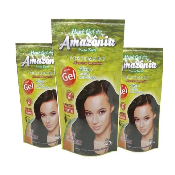 Kit com 3 Henê Amazônia Divina Dama Gel Pouch 180g – Forte/Médio à Escolha em Oferta na Shopee