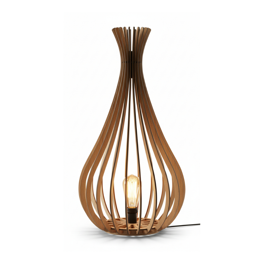 Abajur Luminária De Chão Abajur MDF Gota Decorativo Grande Sala Luxo 60 cm