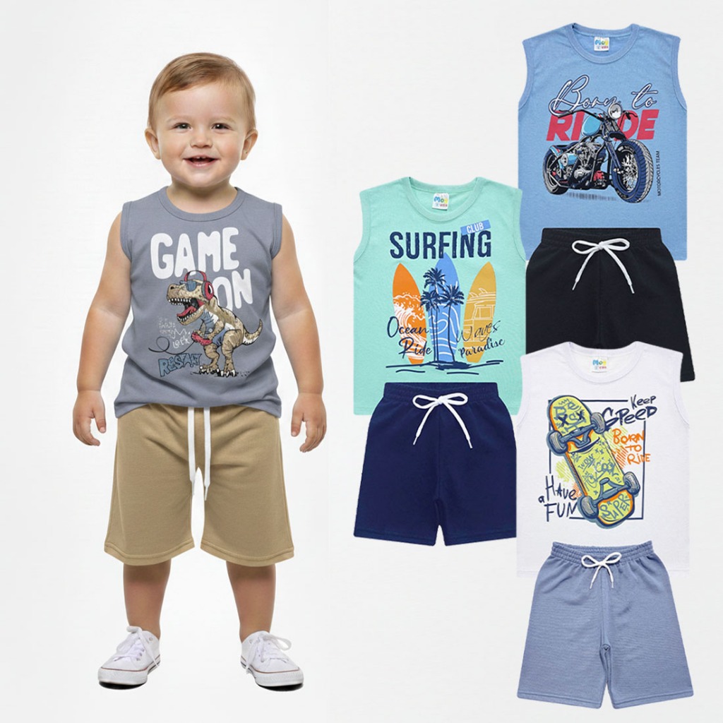 Kit 4 Conjuntos Regata Infantil.