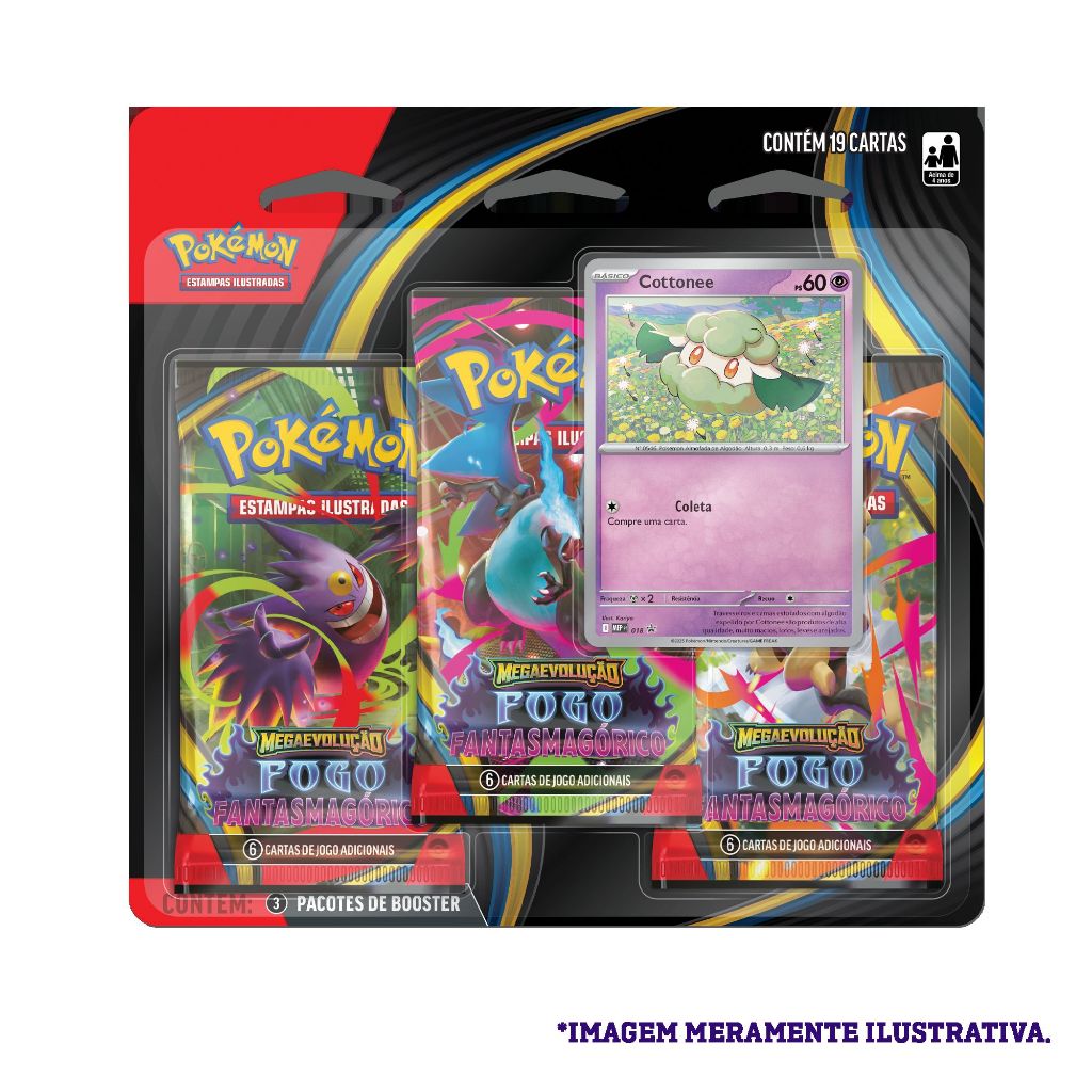Blister Triplo Fogo Fantasmagórico ME02 - Pokémon TCG em Oferta na Shopee