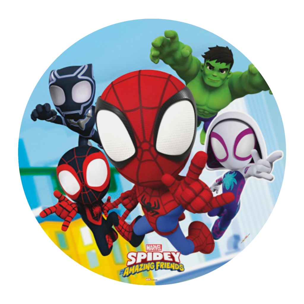 Mini Painel Redondo de Festa Desenhos Tema Infantil Heróis