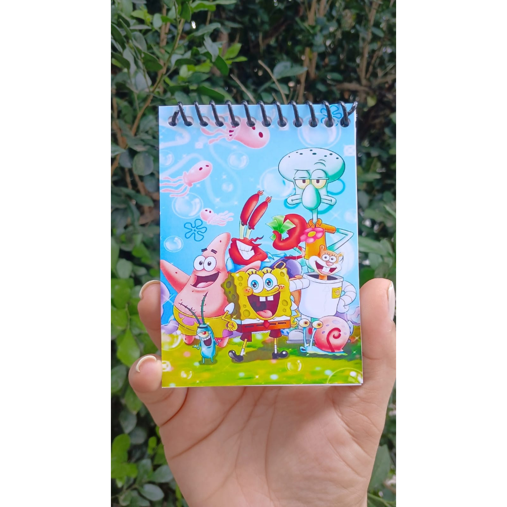 30 Mini bloquinho 7x10 Bob Esponja Lembrancinha Personalizado