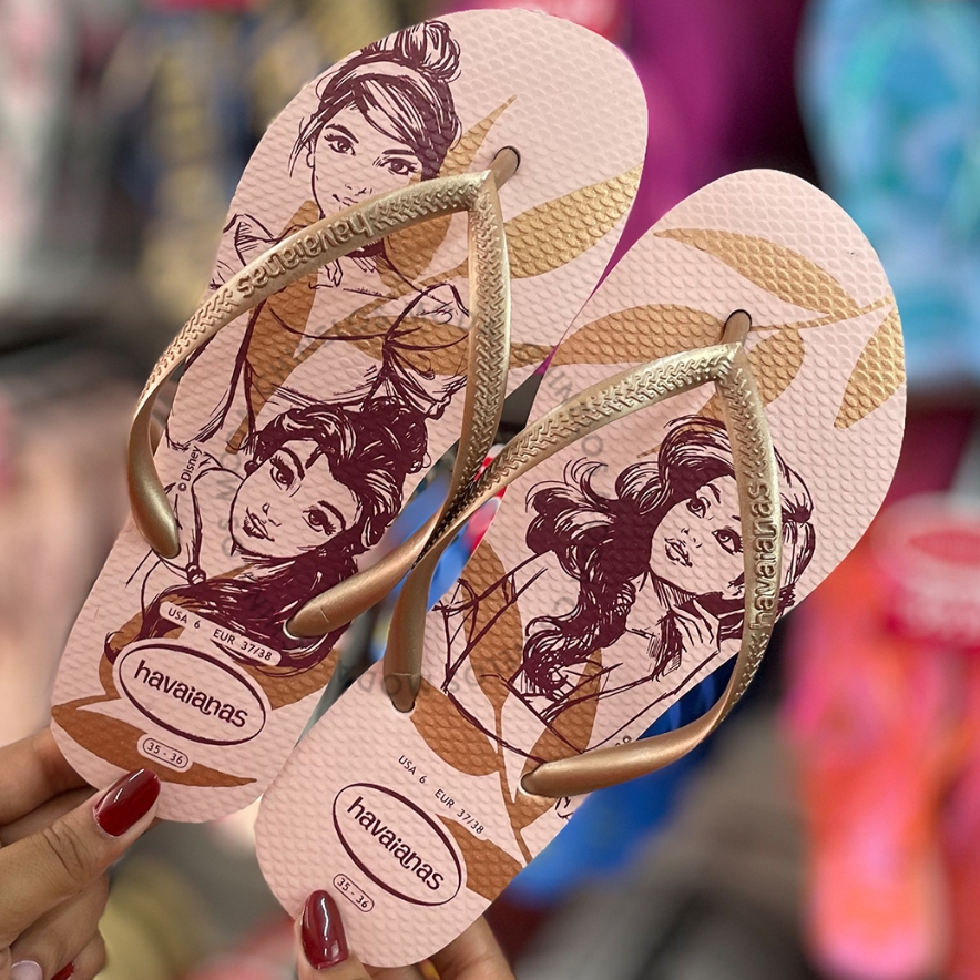 Havaianas Chinelo Disney Slim Feminino Original Princesas Mickey Minnie em Oferta na Shopee