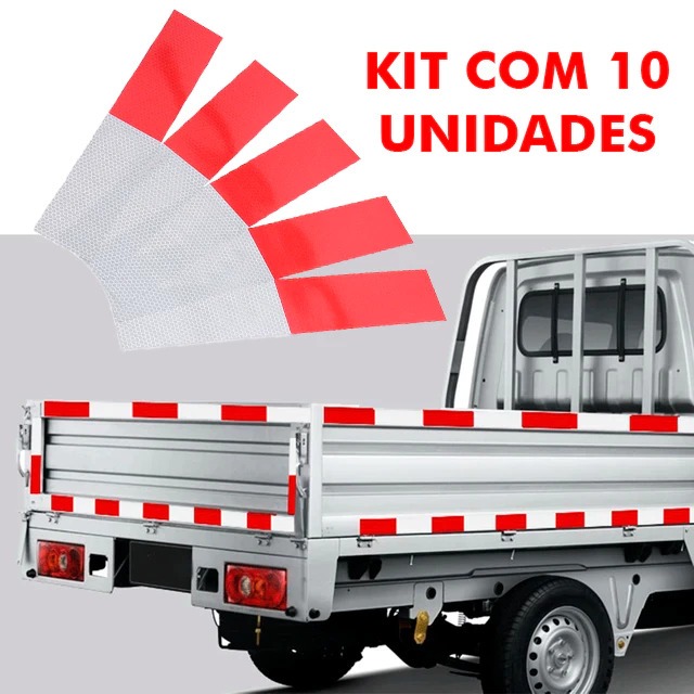 Kit com 10 Faixa Refletiva para Lateral Caminhão Van Carreta Carretinha