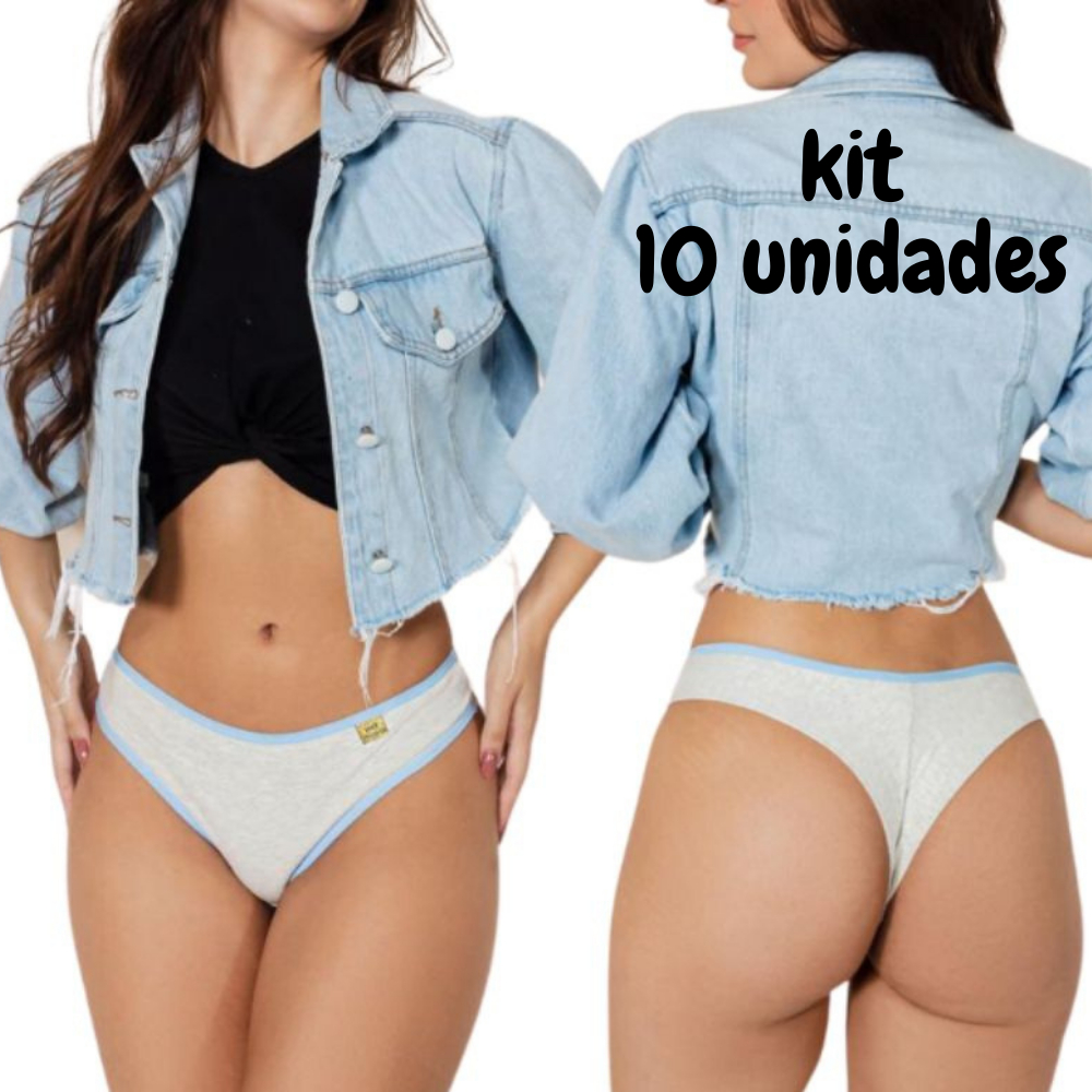 Kit 10 Calcinha fio duplo algodão confortável Tanga fio duplo em Oferta na Shopee
