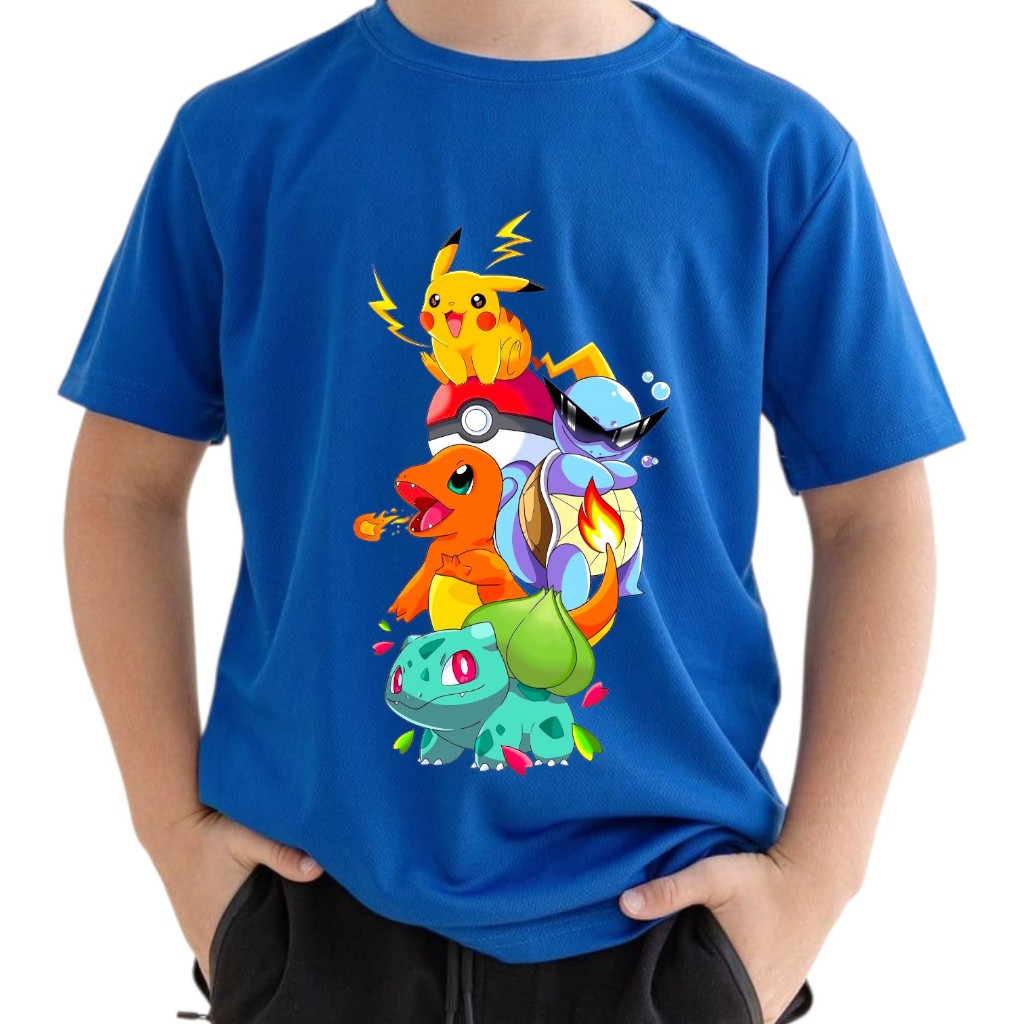 Camiseta infantil Pokemon 100% Algodão 2 ao 14 em Oferta na Shopee