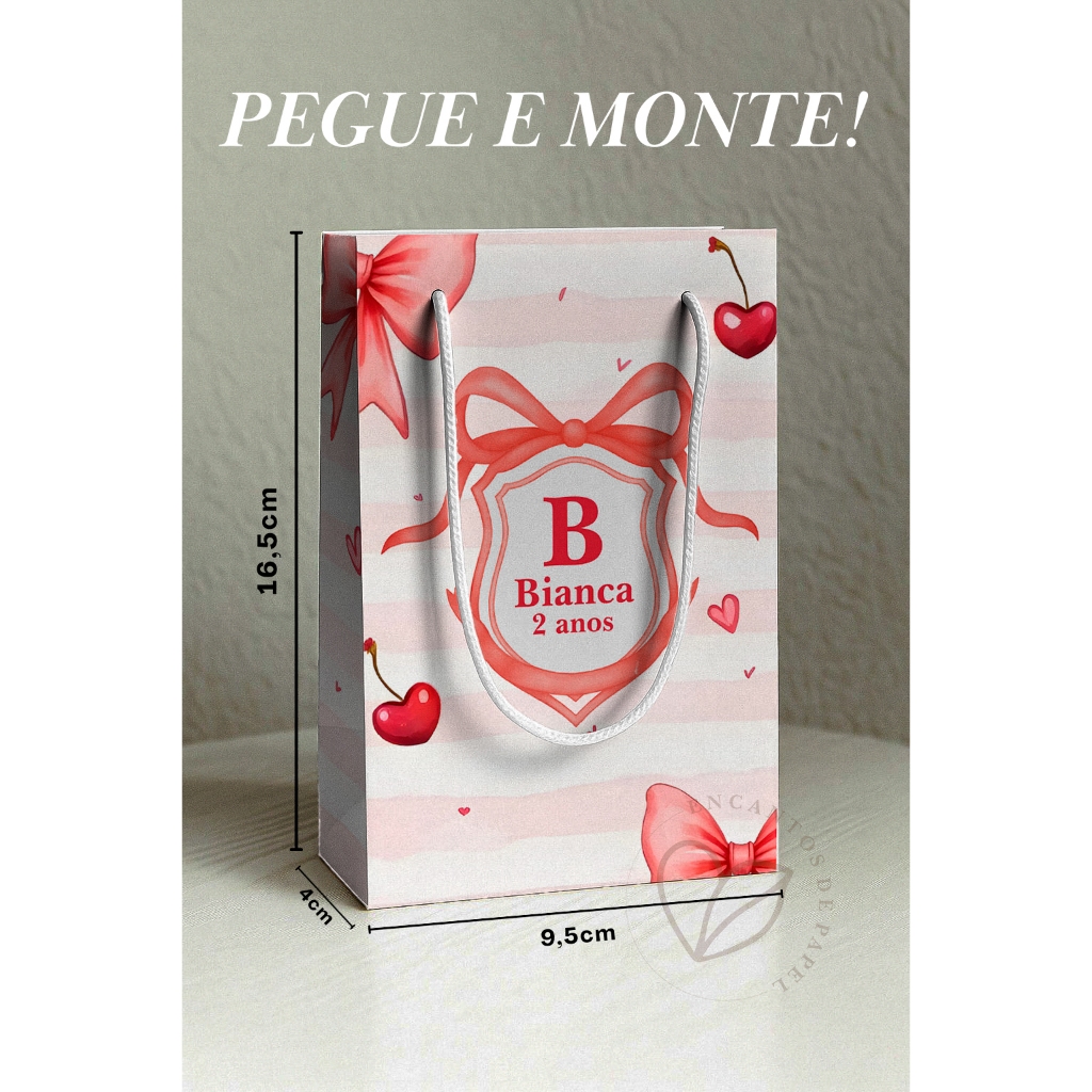 Kit Sacolinha Surpresa Cereja/Cerejinhas | Lembrancinha Infantil | Personalizada | Pegue e Monte em Oferta na Shopee