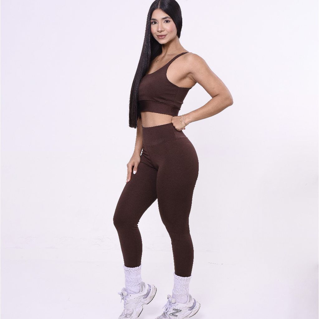 Conjunto Fitness Calça + Top Alta Sustentação Zero Transparência em Oferta na Shopee