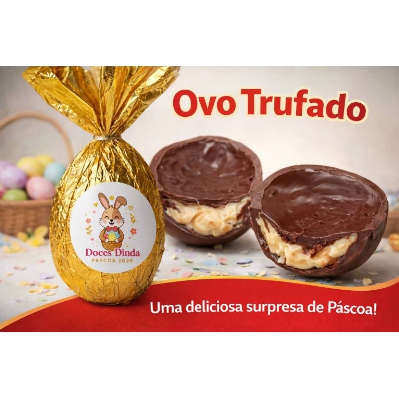 Ovo de Páscoa Trufado 200gr Doces Dinda pequeno em Oferta na Shopee