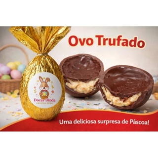 Ovo de Páscoa Trufado 200gr Doces Dinda pequeno em Oferta na Shopee