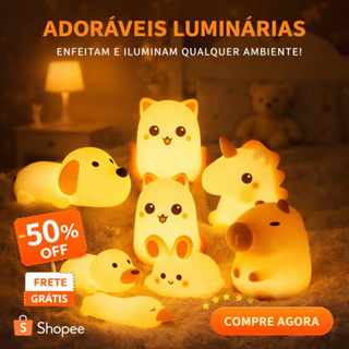 Luminaria de Bichinhos Kids para Quarto Criancas Mesa Noturna Luz Confortavel para o Sono Silicone em Oferta na Shopee