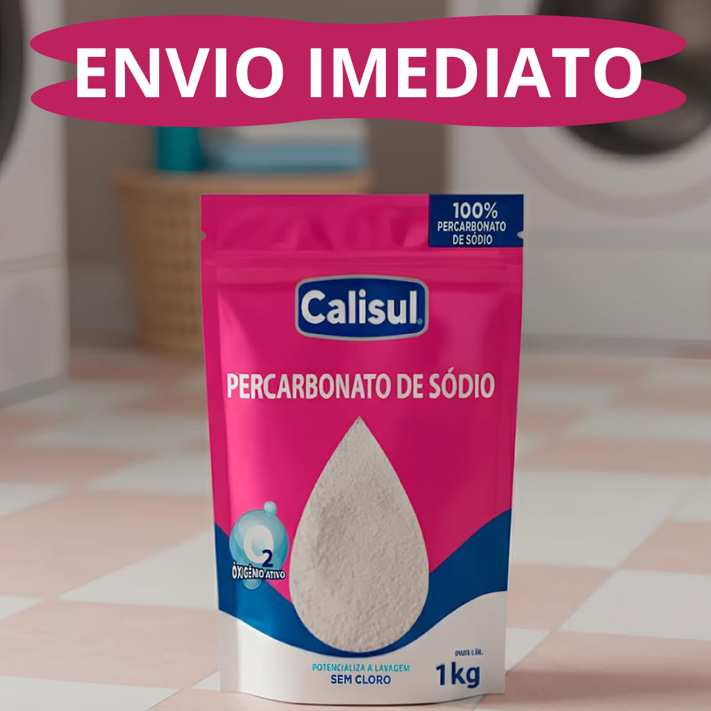 Alvejante Percarbonato 99% Pure - Tira Manchas Roupas Brancas e Coloridas - 1KG