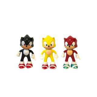 Kit 3 Bonecos do Sonic, preto, amarelo, vermelho em Oferta na Shopee