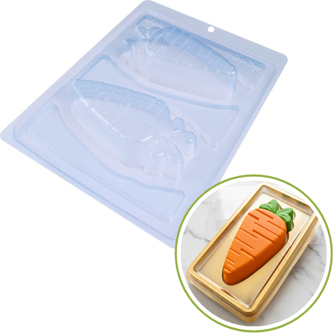 Forma BWB Cenourinha Ref 10524 Forma Para Chocolate de 3 partes (Forma Especial) - PÁSCOA 2026 em Oferta na Shopee