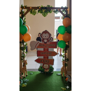 Safari placa bem vindos display safari menino em MDF festa e decoração em Oferta na Shopee
