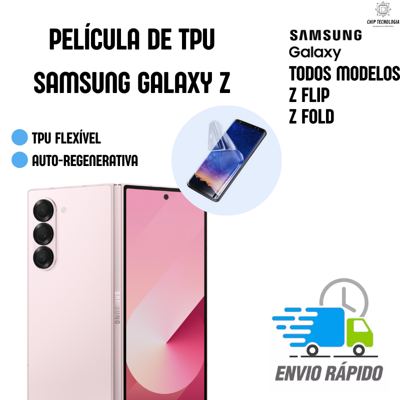 Película TPU Samsung Galaxy Z Flip e Fold Flexível Auto-Regenerativa