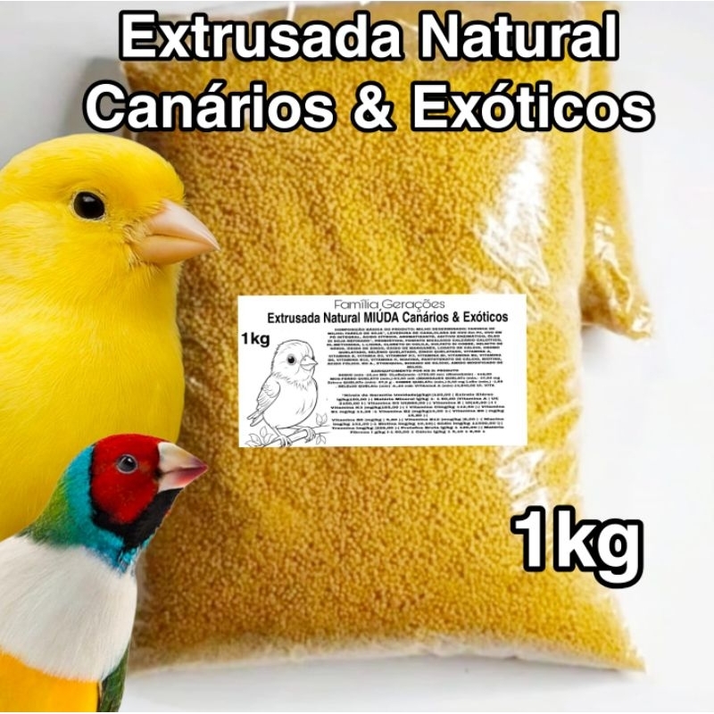Extrusada natural para Canários e Exóticos 1Kg