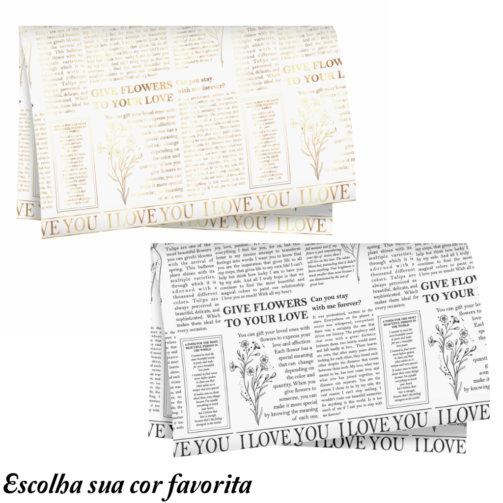 Kit Poli Sujinho Coreano 400 Acetinado Love Journal 58x58cm Quadrado em Oferta na Shopee