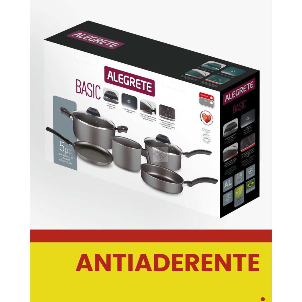 Conjunto de Panelas 5 Peças Alegrete Basic: Onde Comprar | BuscaProdutos