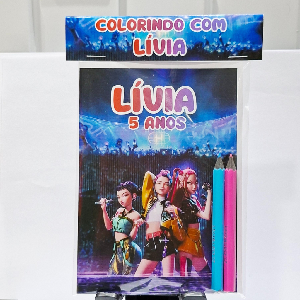 Kit Livrinho de colorir tema GUERREIRAS do K-POP , lembrancinha de aniversário, personalizado