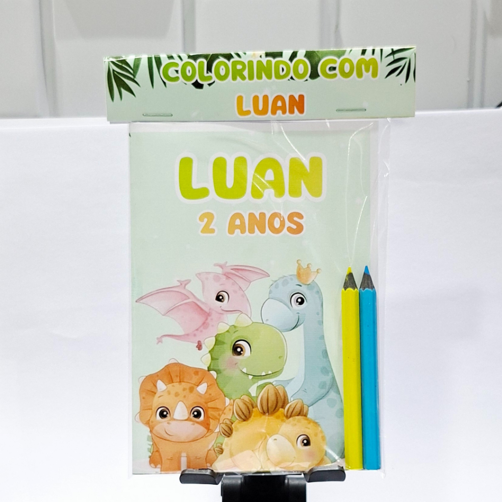 Kit Livrinho de colorir tema DINOSSAURO BABY, lembrancinha de aniversário, personalizado