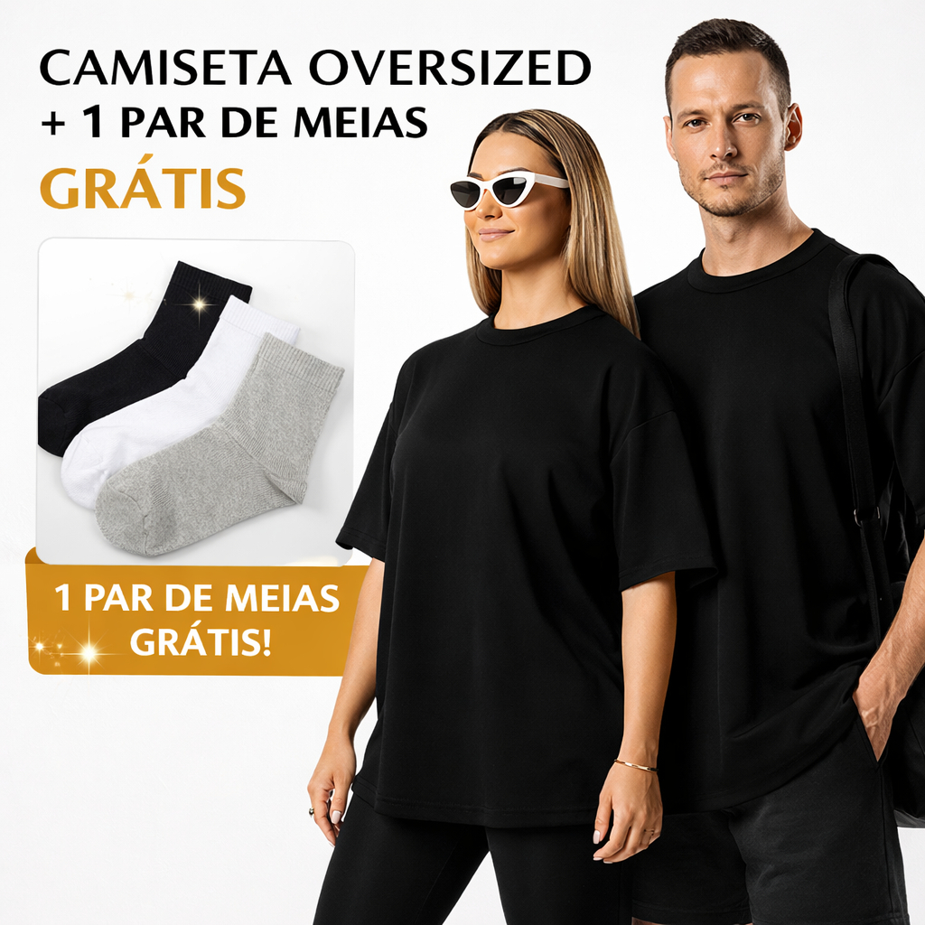 Kit Camiseta Oversized Básica Masculina Premium Camiseta Oversized Streetwear Lisa Unissex Gola Alta 100% Algodão