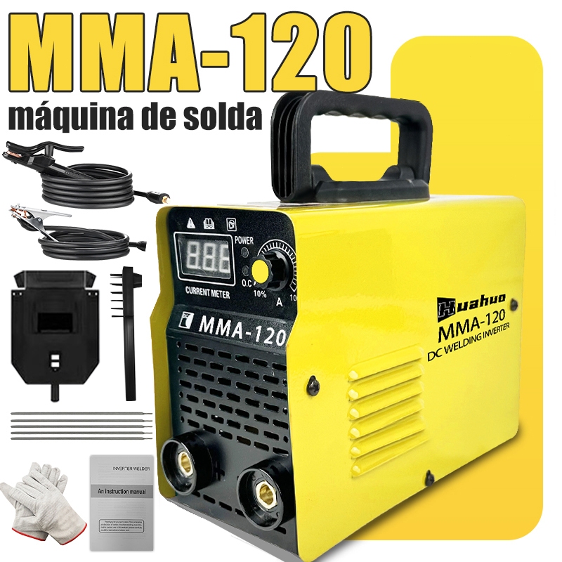 Conjunto de máquina de solda doméstica portátil MMA-120 220V/110V máquina de solda em Oferta na Shopee