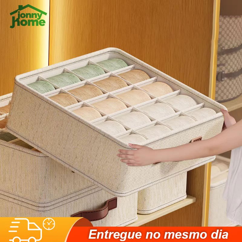 Organizador Dobrável 20 Compartimentos para Roupas Íntimas Meias Cuecas em Oferta na Shopee