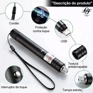 Ponteiro Laser Verde Preto Luz Visível Forte Feixe Tricolor Ponteiro Poderoso Portátil Durável em Oferta na Shopee