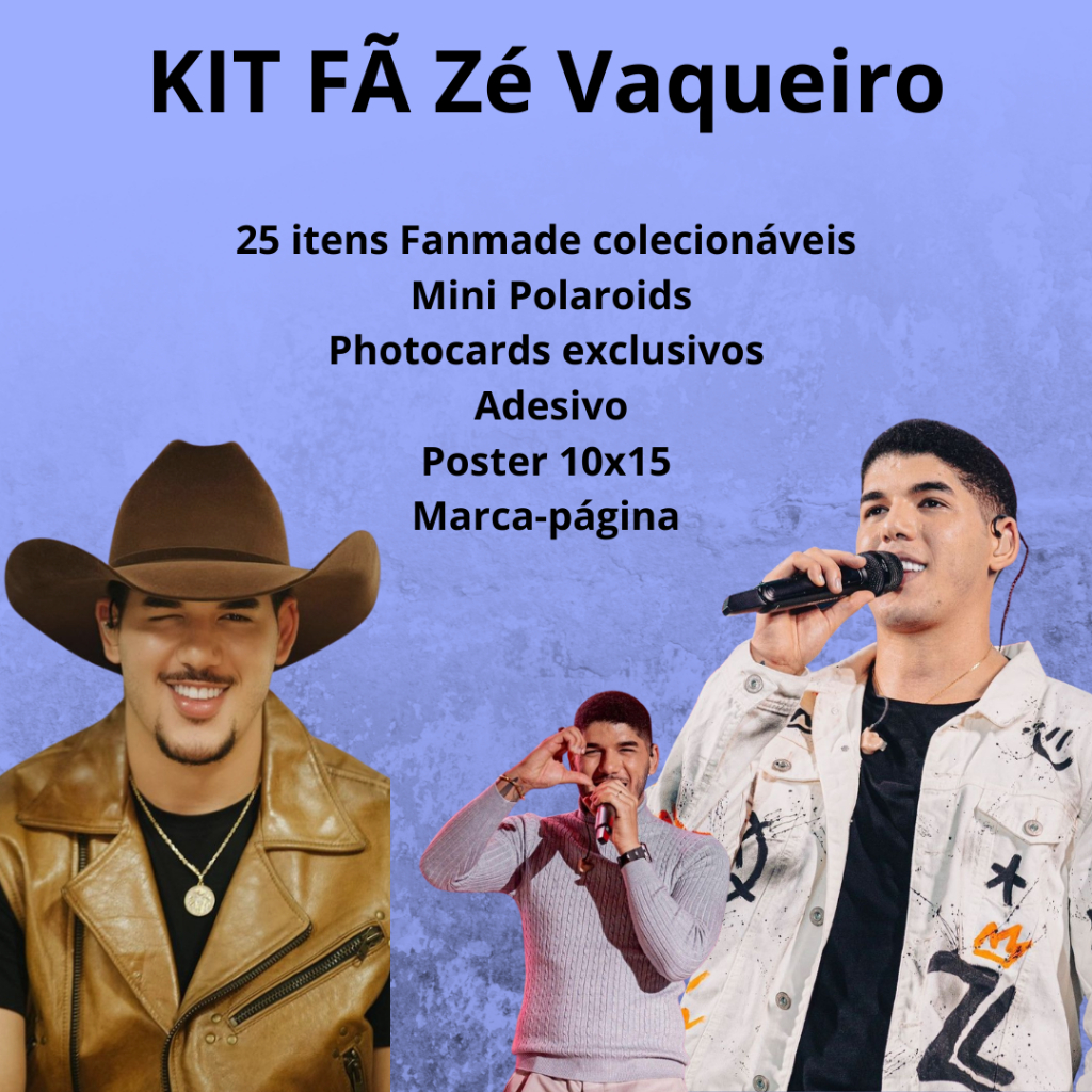 Kit Fã Zé Vaqueiro Photocards, Polaroids, Adesivos e Brindes – Presente Criativo Fã Piseiro