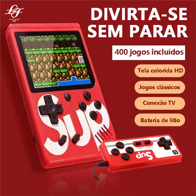 Mini 400 jogos Nintendo, vídeo portátil, jogos clássicos retro, com controle para 2 pessoas em Oferta na Shopee