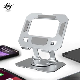 Suporte Tablet e Celular Metálico Rotativo de Liga de Alumínio Resistente Elegante e Totalmente Ajustável