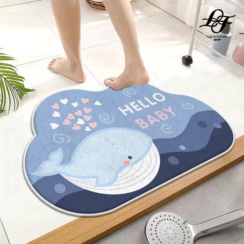 Tapete de banheiro antiderrapante absorvente de água para quarto simples com tapete de caxemira de desenho animado em Oferta na Shopee