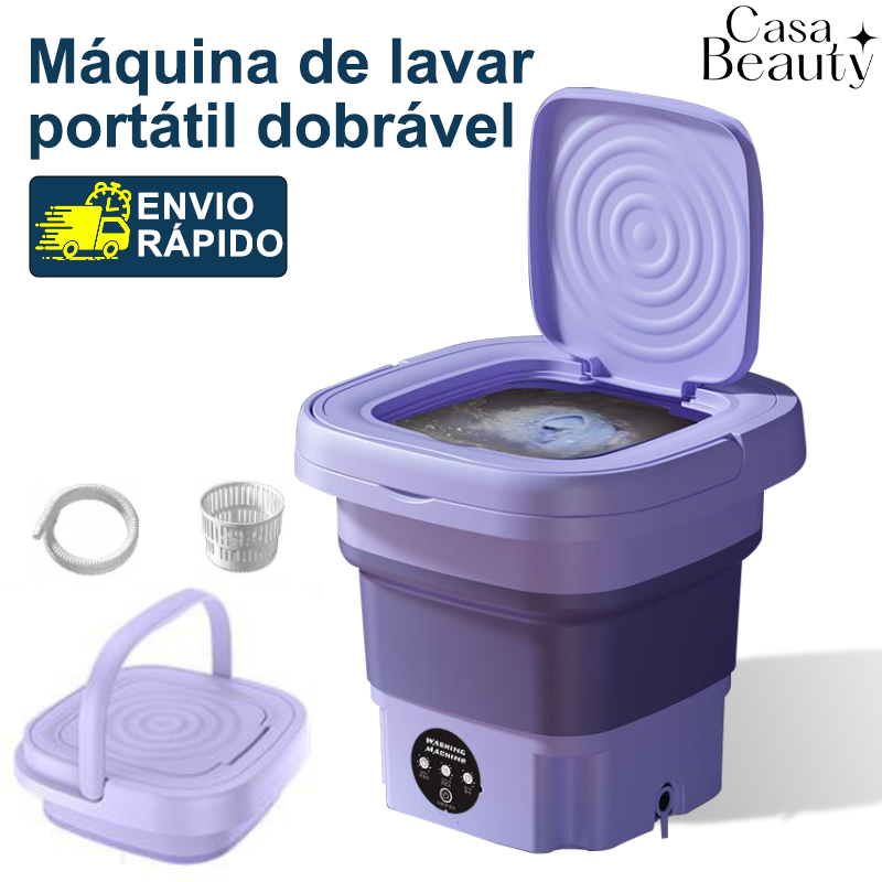 Imagem Mini Máquina de Lavar 40W Bivolt – Dobrável, Lavagem Eficiente de Meias e Roupinhas de Bebê CASA BEAUTY