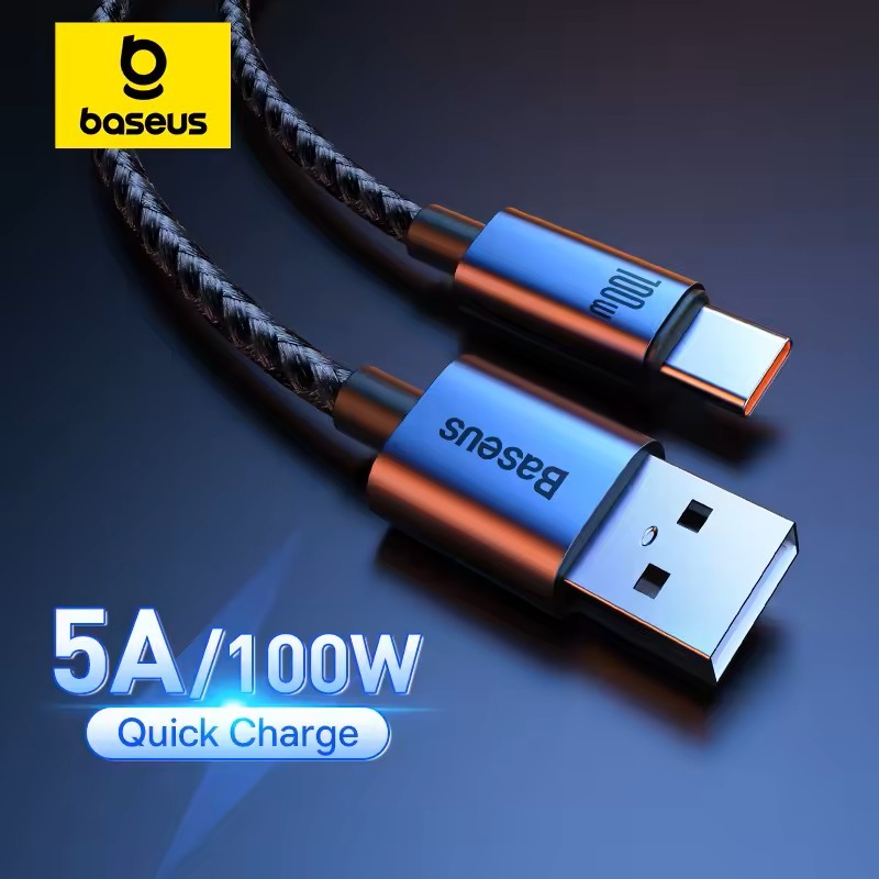 ⚡CABO DE DADOS BASEUS USB A PARA C 100W TRANÇADO 1M⚡
