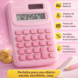 Calculadora Mini Azul / Branca / Rosa / Lilás / 8 Dígitos / Solar / Compacta / Estudo / Trabalho em Oferta na Shopee