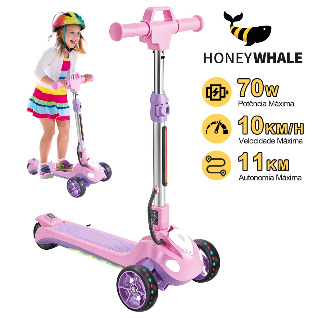 HONEYWHALE RM2 Pro Patinete Elétrico Infantil, 70W-10KM/H-11KM, Motor-Velocidade-Autonomia-MAX em Oferta na Shopee