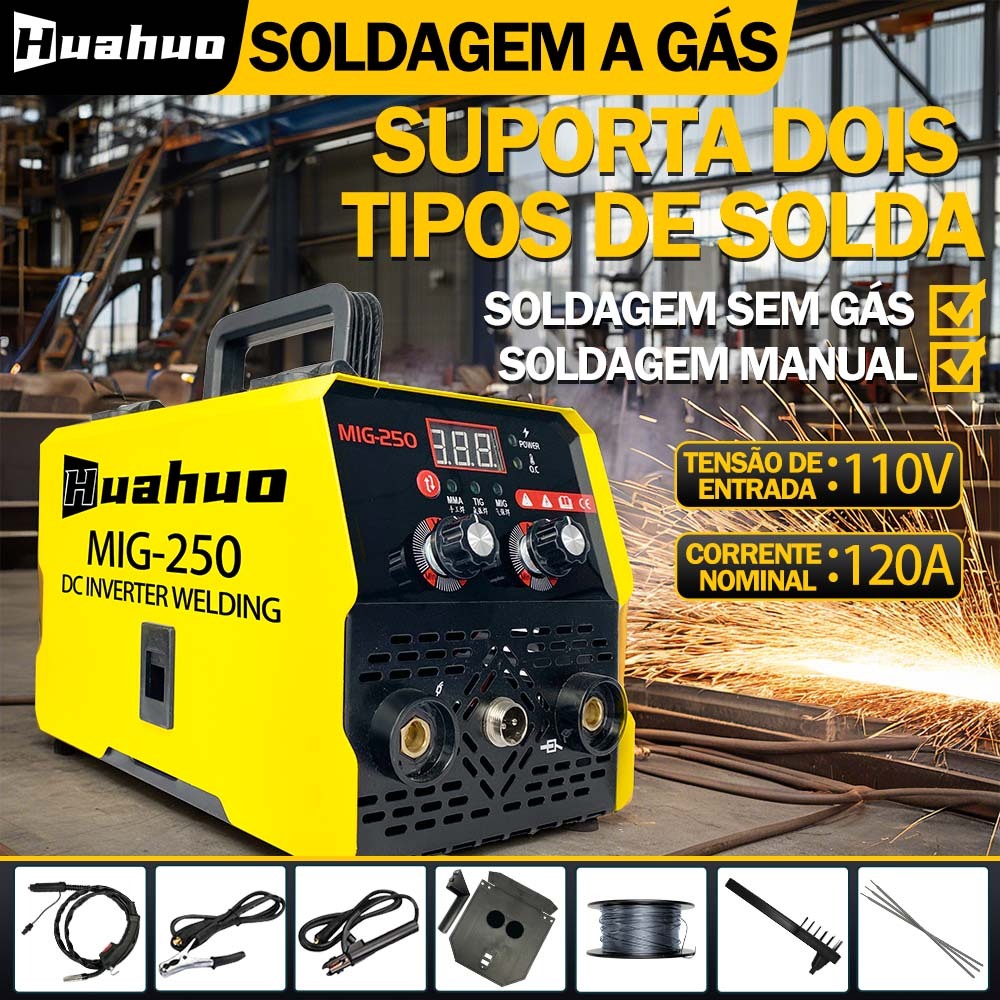 110V/220V Soldador inversor MIG-250 Soldador transformador Soldador inversor Acessórios de cortesia