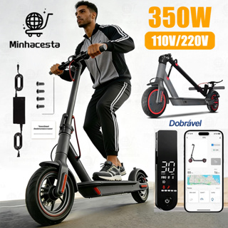 Scooter Eletrica Patinete Eletrico Dobrável Capacidade de App Bluetooth 350W E Luz LED Sinalização em Oferta na Shopee