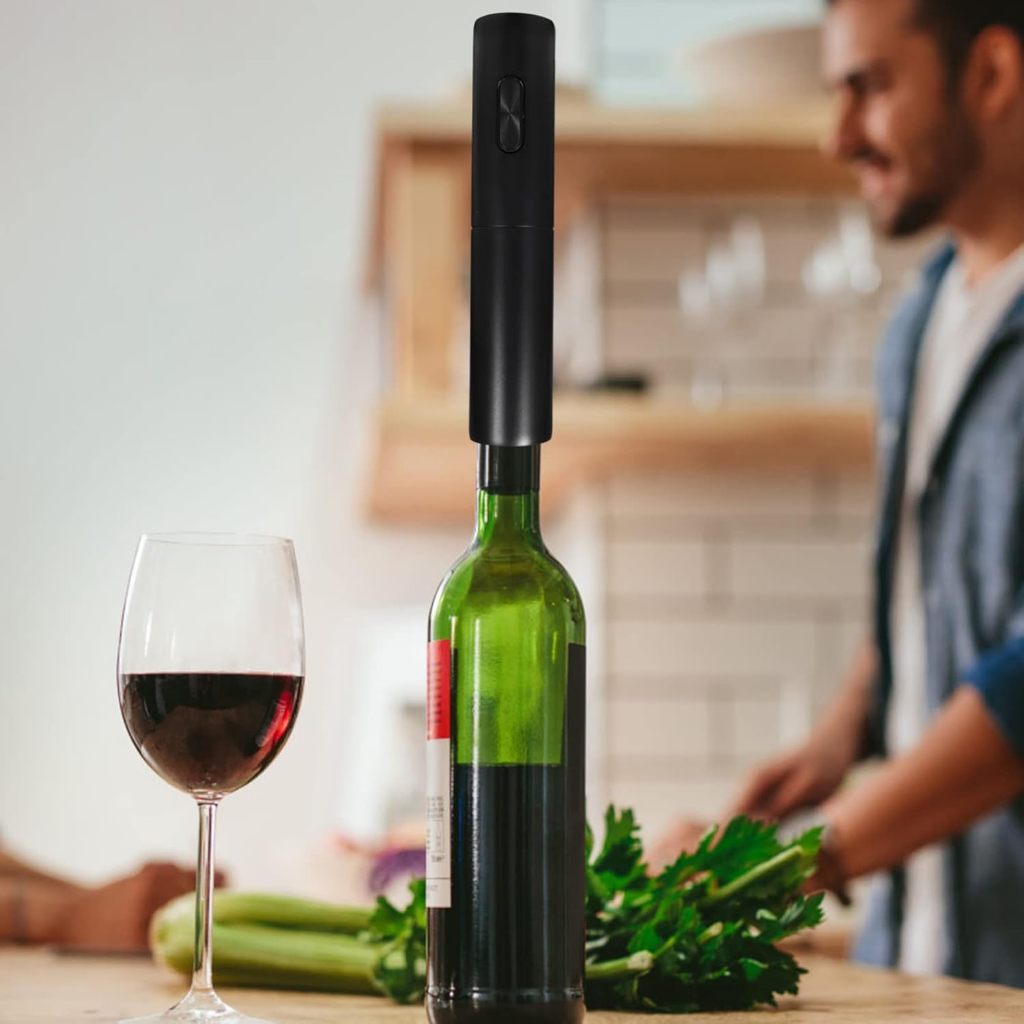 Saca Rolha Elétrico a Pilha - Abridor Automático de Vinho para Casa! Kit completo, presente perfeito para amantes de vin