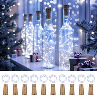 Kit 10/20 Branco Quente/Branco Frio 2m 20 leds Rolha De Luz Fio Fada Garrafa Barra Decoração de festa em Oferta na Shopee