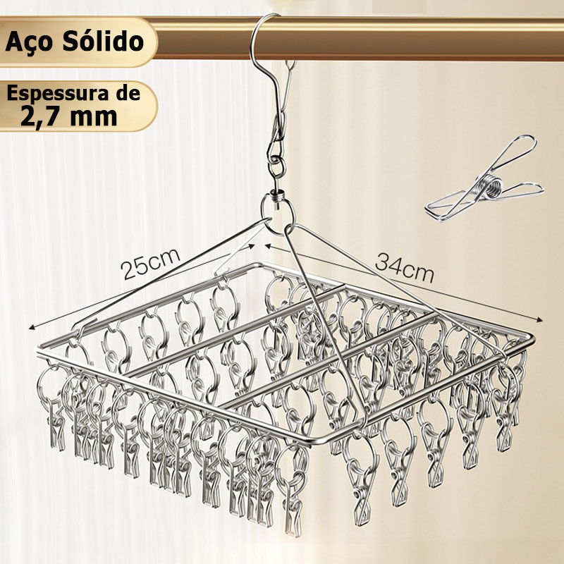 Varal 40 Prendedores Para Roupa Intima Para Calcinha meias Cueca Reforçado inox em Oferta na Shopee