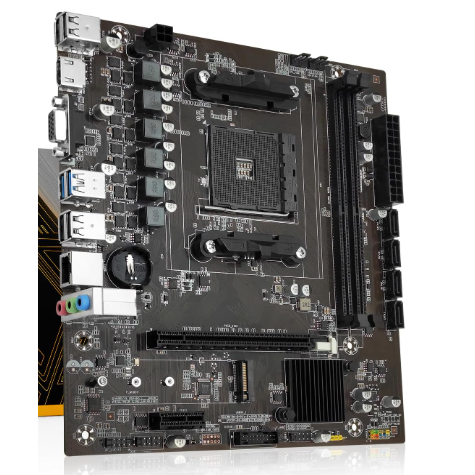 Placa mãe B450 AM4 para processador AMD Ryzen de 1ª a 5ª geração (DDR4 Max 64 GB, NVME/NGFF M.2 - Preto