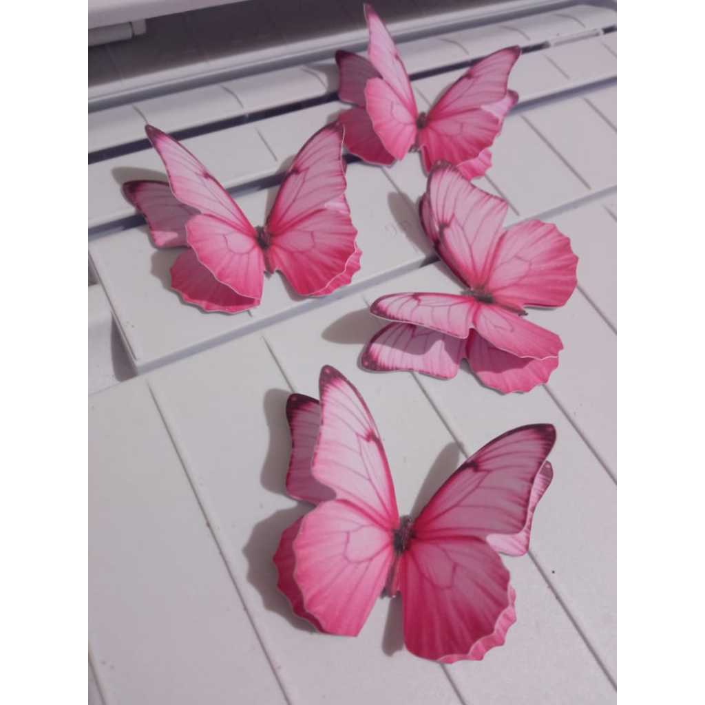 Aplique Borboletas 3D | Jardim das Borboletas | Aplique Tubete | Topo de bolo | Lembrancinha Personalizada | Decoração em Oferta na Shopee
