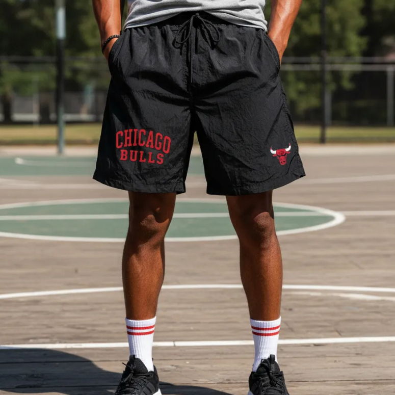 Bermuda Short Chicago 23 Esportiva Time Basquete Leve Com Ajuste Elástico Academia Basquete Treino