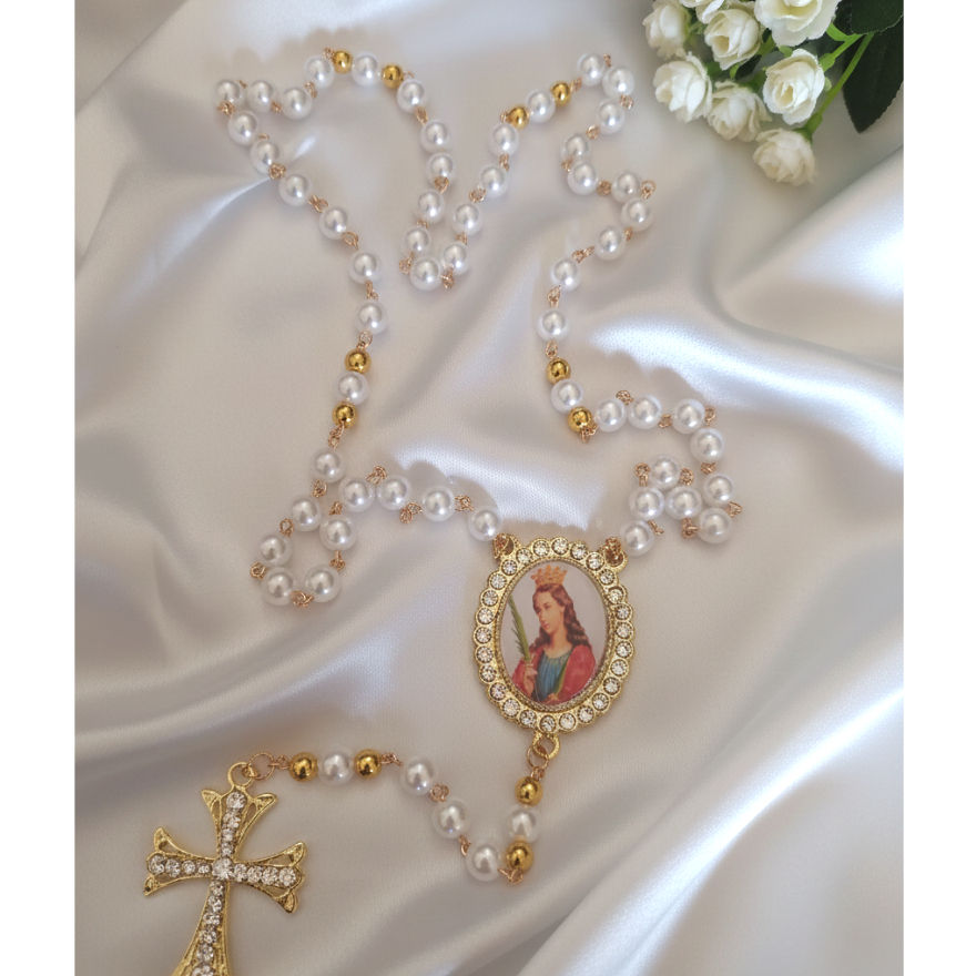 Terço Personalizado com nome imagem, Presente Religioso e Lembrança Especial nossa senhora aparecida