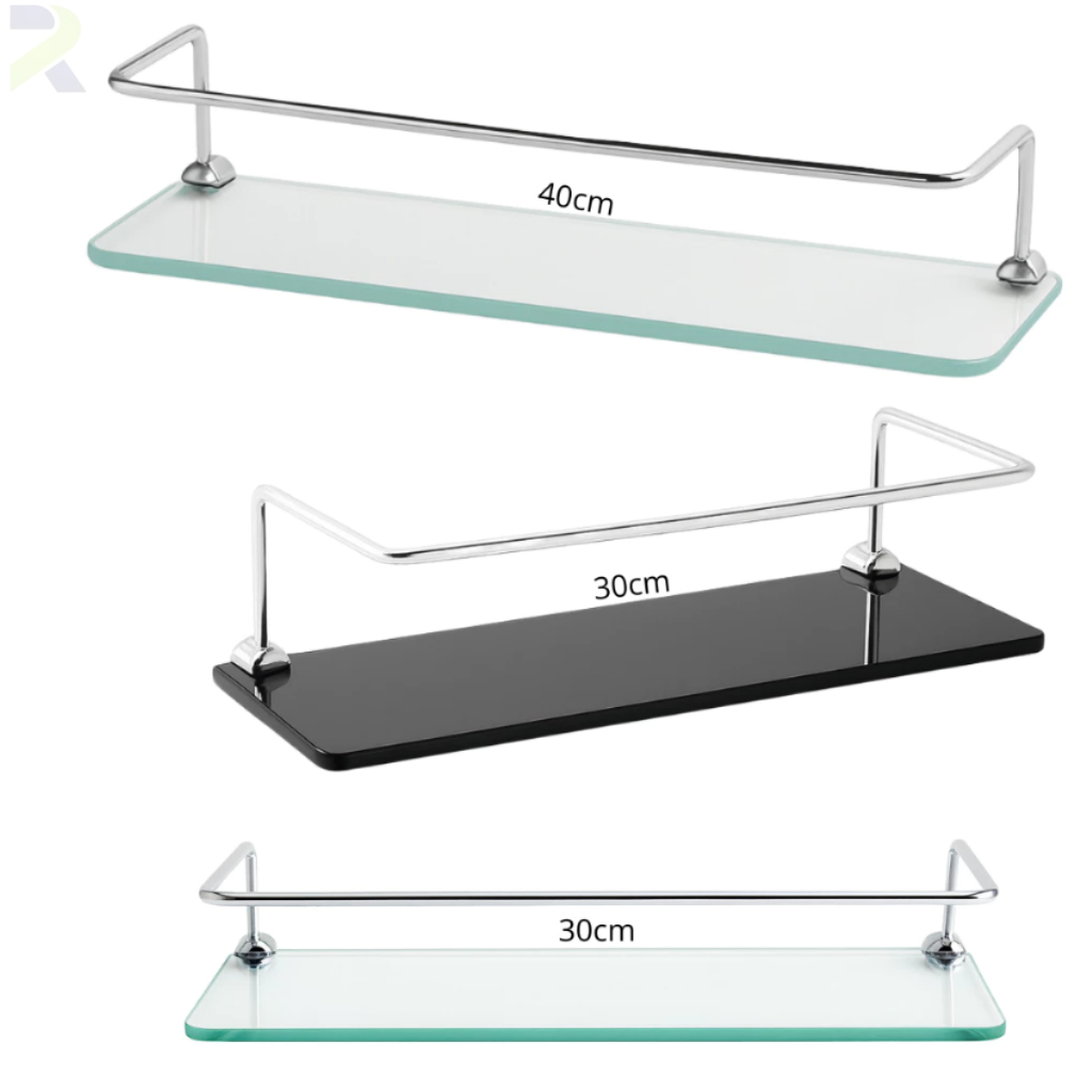 Prateleira para Banheiro Porta Shampoo Reto 6mm Vidro Incolor Fácil Instalação Parede Box 40cm em Oferta na Shopee