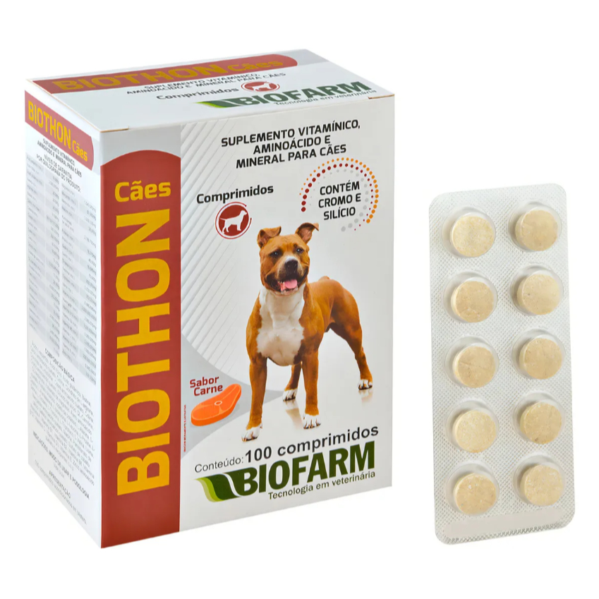 Biothon Cães 100 Comprimidos Suplemento Vitamínico