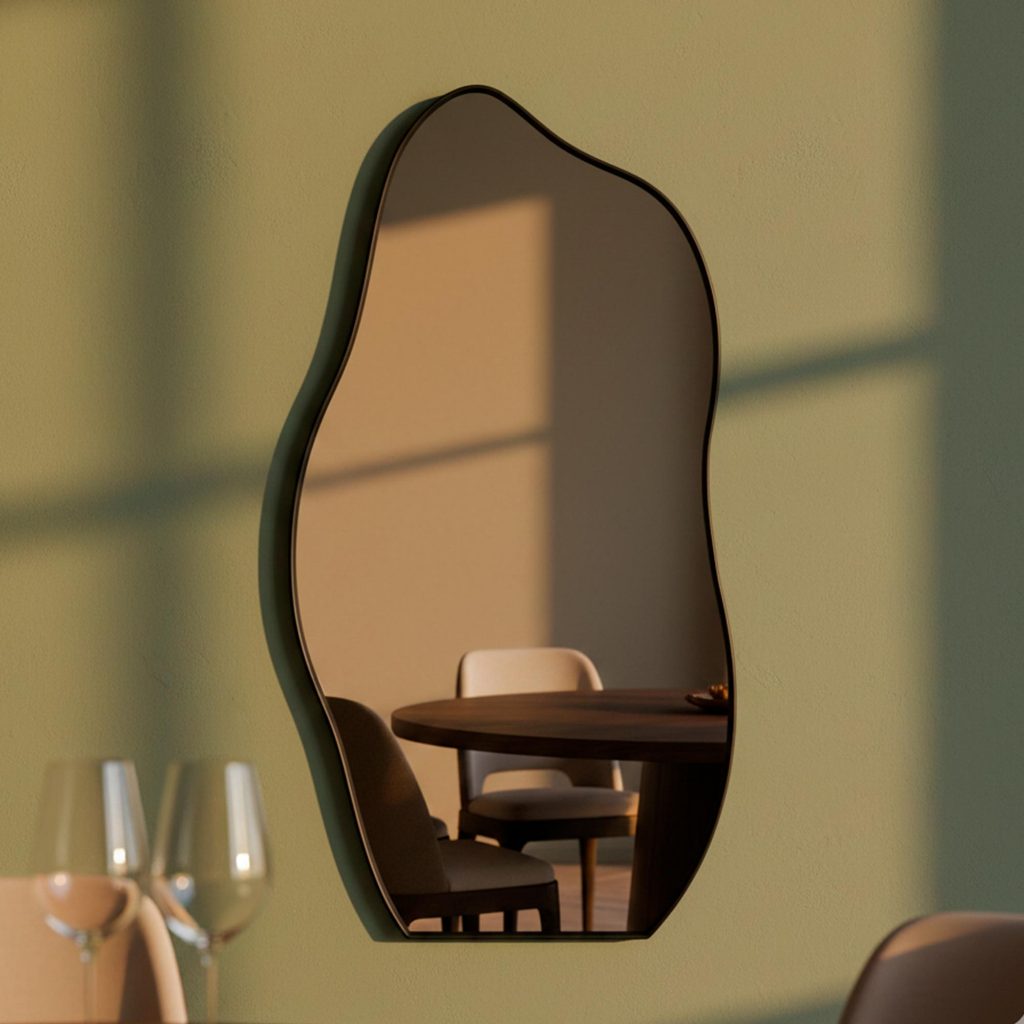 Espelho Decorativo de Bancada com Moldura Premium em Couro Industrial 60x110cm Sala Banheiro Quarto em Oferta na Shopee