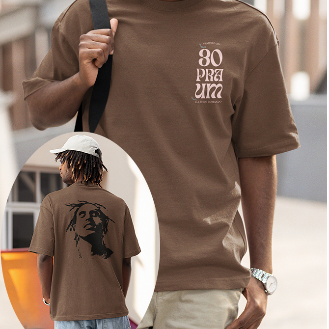 Camiseta Básica ou Oversized Longline 30 Pra Um Matuê Trap Br Hip Hop Rap StreetWear Algodão